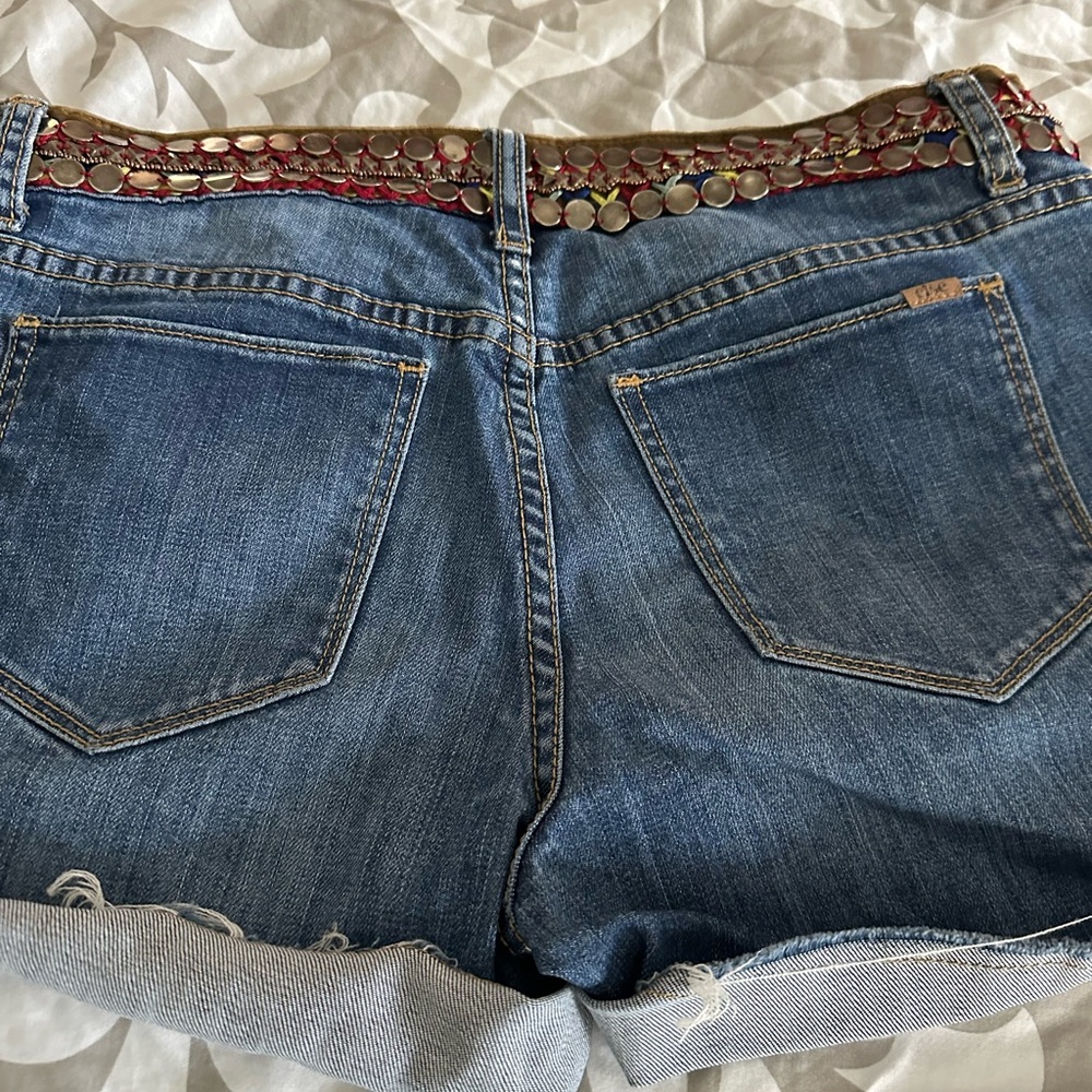 Stylish Denim Shorts with Red Accents. New w tags. Designer